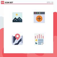 Set of 4 Commercial Flat Icons pack for frame location education new destination Editable Vector Design Elements