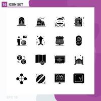 16 Creative Icons Modern Signs and Symbols of man invite industry female card Editable Vector Design Elements