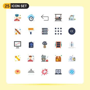 25 User Interface Flat Color Pack of modern Signs and Symbols of home park cloud food reply Editable Vector Design Elements