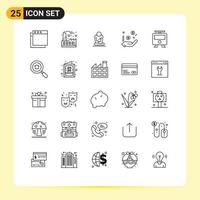 25 Creative Icons Modern Signs and Symbols of train railway training maps hand Editable Vector Design Elements