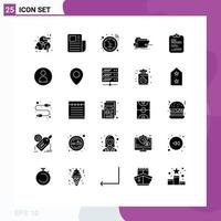 25 Thematic Vector Solid Glyphs and Editable Symbols of report tech hotspot skrewdriver box Editable Vector Design Elements