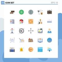 Pack of 25 Modern Flat Colors Signs and Symbols for Web Print Media such as office briefcase on success key Editable Vector Design Elements