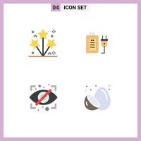 User Interface Pack of 4 Basic Flat Icons of firework eye spark plug security Editable Vector Design Elements