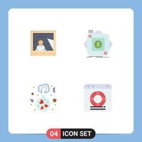 4 User Interface Flat Icon Pack of modern Signs and Symbols of picture flask photo app love Editable Vector Design Elements
