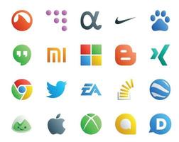 20 Social Media Icon Pack Including question sports blogger ea tweet