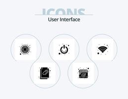 usuario interfaz glifo icono paquete 5 5 icono diseño. Wifi. cambiar. flecha. fuerza. apagado vector