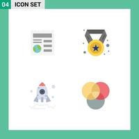 4 Universal Flat Icon Signs Symbols of basic launch ui champion rgb Editable Vector Design Elements