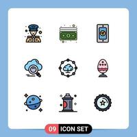 9 Creative Icons Modern Signs and Symbols of share cloud computing pin access data Editable Vector Design Elements