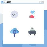 Editable Vector Line Pack of 4 Simple Flat Icons of chat computing social eight find Editable Vector Design Elements