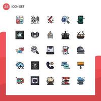 Set of 25 Modern UI Icons Symbols Signs for phone lock arrow app optimization Editable Vector Design Elements