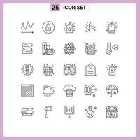 Set of 25 Modern UI Icons Symbols Signs for chatting sale soap discount left arrow Editable Vector Design Elements