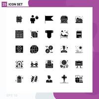 Modern Set of 25 Solid Glyphs and symbols such as investment asset timer webshop shop Editable Vector Design Elements