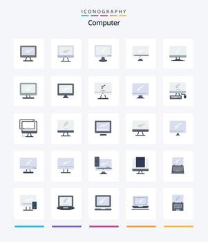 Creative Computer 25 Flat icon pack  Such As device. computer. pc. popup. device vector