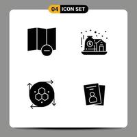 Solid Glyph Pack of 4 Universal Symbols of delete modeling tool home computer graphics card Editable Vector Design Elements