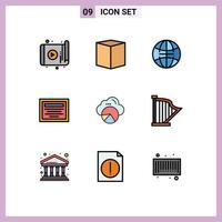 Universal Icon Symbols Group of 9 Modern Filledline Flat Colors of data scince reporting e note education Editable Vector Design Elements