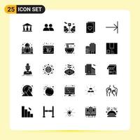 User Interface Pack of 25 Basic Solid Glyphs of mahal finish transport end party Editable Vector Design Elements