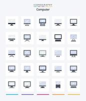 Creative Computer 25 Flat icon pack  Such As . Layer 1. laptop. pc. device vector