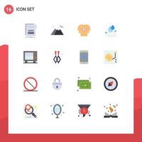 User Interface Pack of 16 Basic Flat Colors of deposit water travel drops management Editable Pack of Creative Vector Design Elements