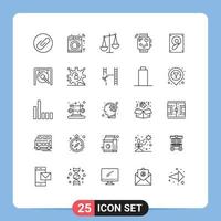 25 Creative Icons Modern Signs and Symbols of sound monitoring business heartbeat device Editable Vector Design Elements