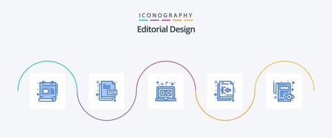 editorial diseño azul 5 5 icono paquete incluso documento. vector. archivo tipo. diseño. gráfico diseño vector