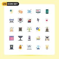 Pack of 25 Modern Flat Colors Signs and Symbols for Web Print Media such as device education party coding computer Editable Vector Design Elements