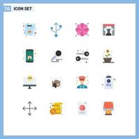 Modern Set of 16 Flat Colors and symbols such as mobile app home spa app stage Editable Pack of Creative Vector Design Elements