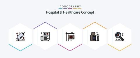 Hospital and Healthcare Concept 25 FilledLine icon pack including . medical. care. hospital. hospital vector