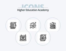 academia línea icono paquete 5 5 icono diseño. educación. notas otorgar. estudiar. educación vector