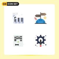 Flat Icon Pack of 4 Universal Symbols of accordion game advertising marketing designer Editable Vector Design Elements