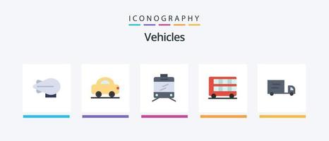 Vehicles Flat 5 Icon Pack Including . bus. vehicles. transport. Creative Icons Design vector