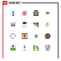 Modern Set of 16 Flat Colors and symbols such as notification alert building digital dollar Editable Pack of Creative Vector Design Elements