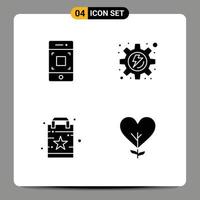 Universal Solid Glyphs Set for Web and Mobile Applications camera shopping technology process heart Editable Vector Design Elements