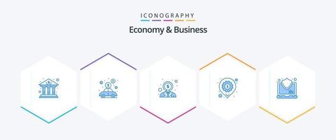 Economy And Business 25 Blue icon pack including online. location. business. line. accessibility vector