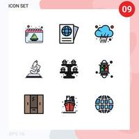 Universal Icon Symbols Group of 9 Modern Filledline Flat Colors of cupcake baking news zoom microsope Editable Vector Design Elements