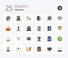 Halloween 25 Flat Color icon pack including halloween. costume. grave. murder. horror vector