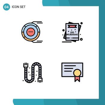 Set of 4 Modern UI Icons Symbols Signs for allocation page estimation invitation drain Editable Vector Design Elements