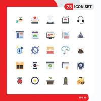 25 Universal Flat Colors Set for Web and Mobile Applications monitor dashboard book telephone productivity Editable Vector Design Elements