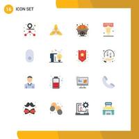 Mobile Interface Flat Color Set of 16 Pictograms of business mouse squash apple politics Editable Pack of Creative Vector Design Elements