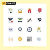 16 Universal Flat Colors Set for Web and Mobile Applications call seo frise alert ping pong Editable Pack of Creative Vector Design Elements