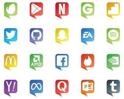 20 Social Media Speech Bubble Style Logo like tinder amd github mcdonalds sports vector