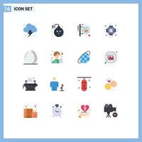 Modern Set of 16 Flat Colors Pictograph of equipment electric board devices signal Editable Pack of Creative Vector Design Elements