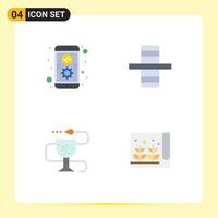 User Interface Pack of 4 Basic Flat Icons of app health mobile side pharmacy Editable Vector Design Elements