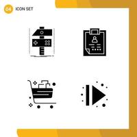 Pictogram Set of 4 Simple Solid Glyphs of build patient developer diagnosis buy Editable Vector Design Elements