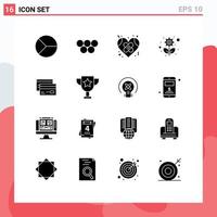 16 Creative Icons Modern Signs and Symbols of gear sustainable olympic games recycling heart Editable Vector Design Elements