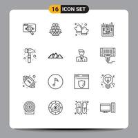 16 Creative Icons Modern Signs and Symbols of fast access fruit glove baking Editable Vector Design Elements