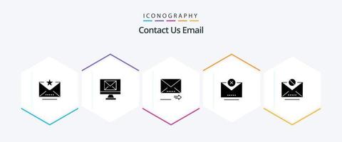 Email 25 Glyph icon pack including mail. email. forward. email. cancel vector