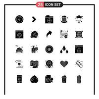 Modern Set of 25 Solid Glyphs and symbols such as wifi connect folder antenna party Editable Vector Design Elements