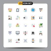 Modern Set of 25 Flat Colors Pictograph of arrow internet data globe users Editable Vector Design Elements
