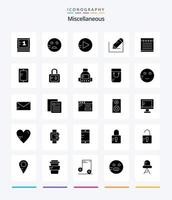 Creative Miscellaneous 25 Glyph Solid Black icon pack  Such As online. school. play. study education. school vector