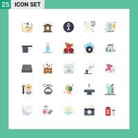 25 Universal Flat Color Signs Symbols of clipboard message accessibility marketing communication Editable Vector Design Elements